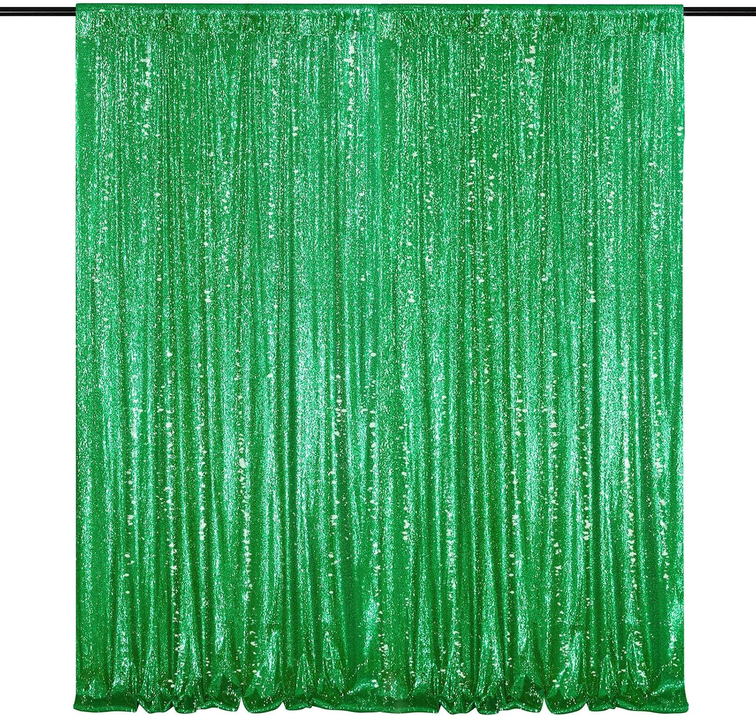 7ft x 7ft Green Sequin Backdrop Curtain Party Backdrop Curtain for Sparkly Birth