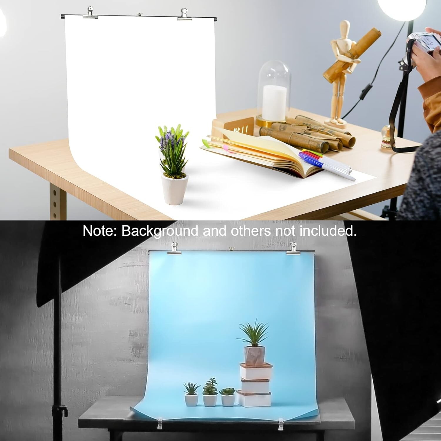 LINCO TableTop 2.2×2.6ft T Shape Photography Backdrop Background Support Stand