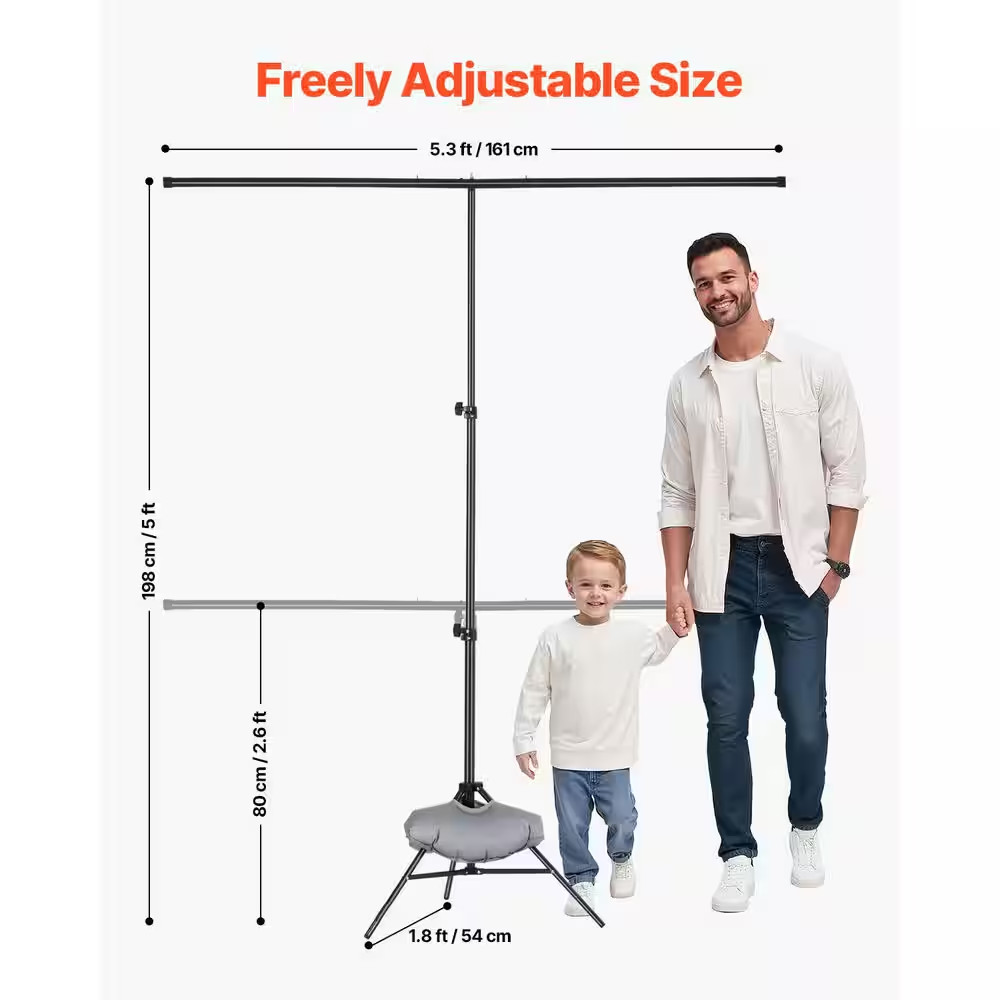 5 X 6.5 Ft. Adjustable Backdrop Stand, Portable, Projector Screen Stand, Wedding