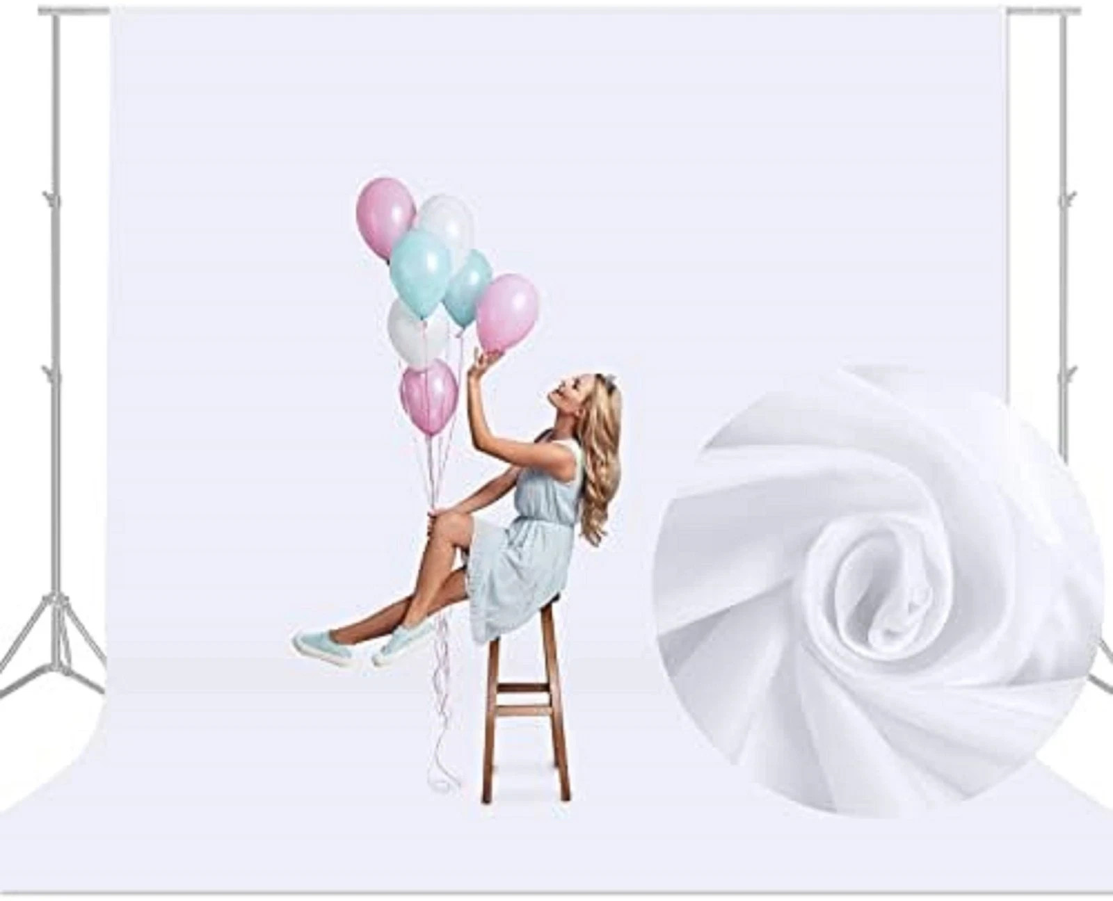 Aimosen 10X10 FT White Backdrop Background for Photography, Large Pure Photo Bac