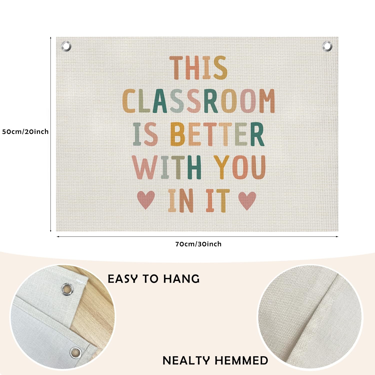 Boho Classroom Decor for Teacher, Cute Neutral Classroom Must Haves Wall Deco…