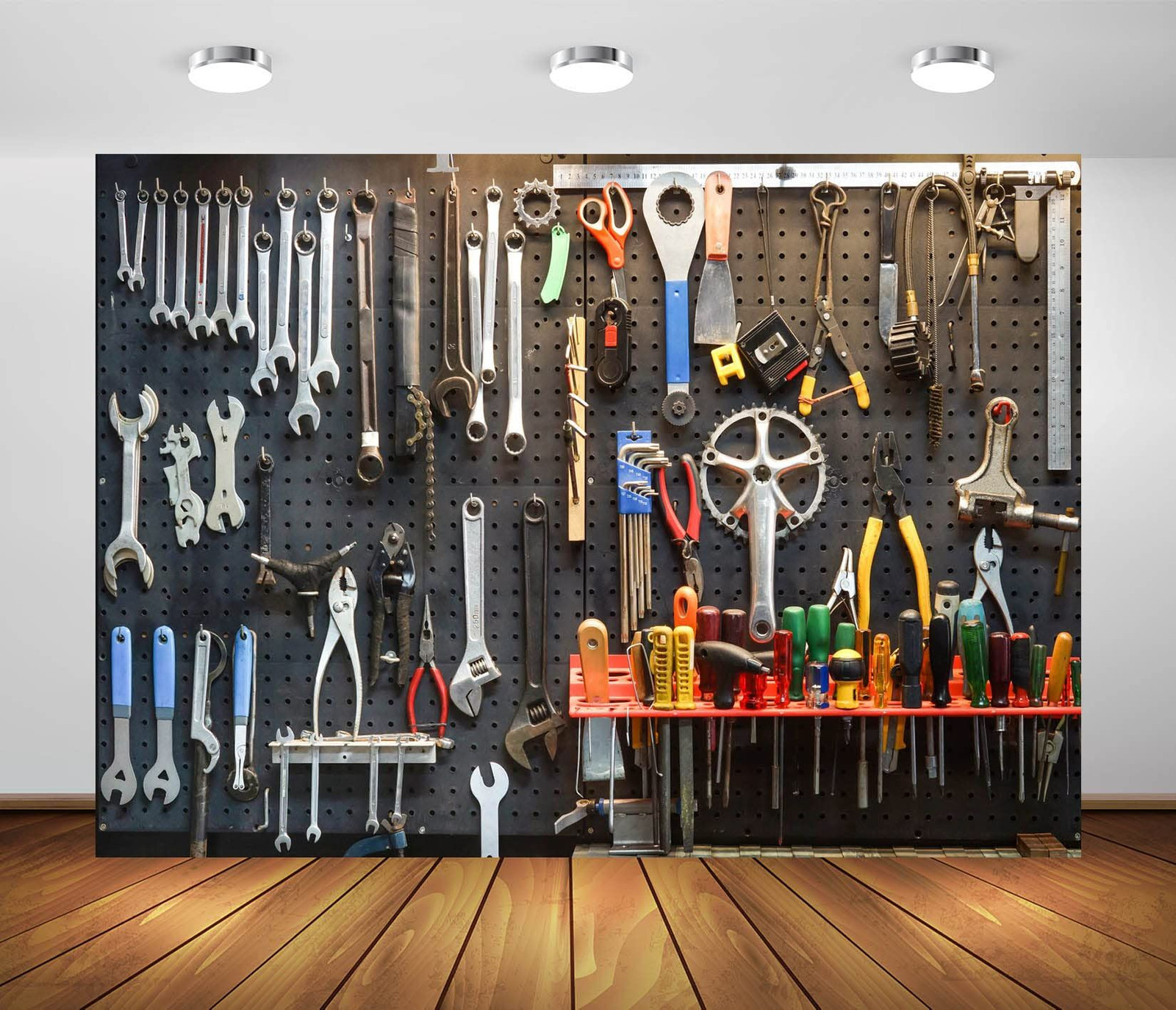 BELECO 7x5ft Fabric Workshop Tools Backdrop Garage Mechanic 7x5FT, A14197