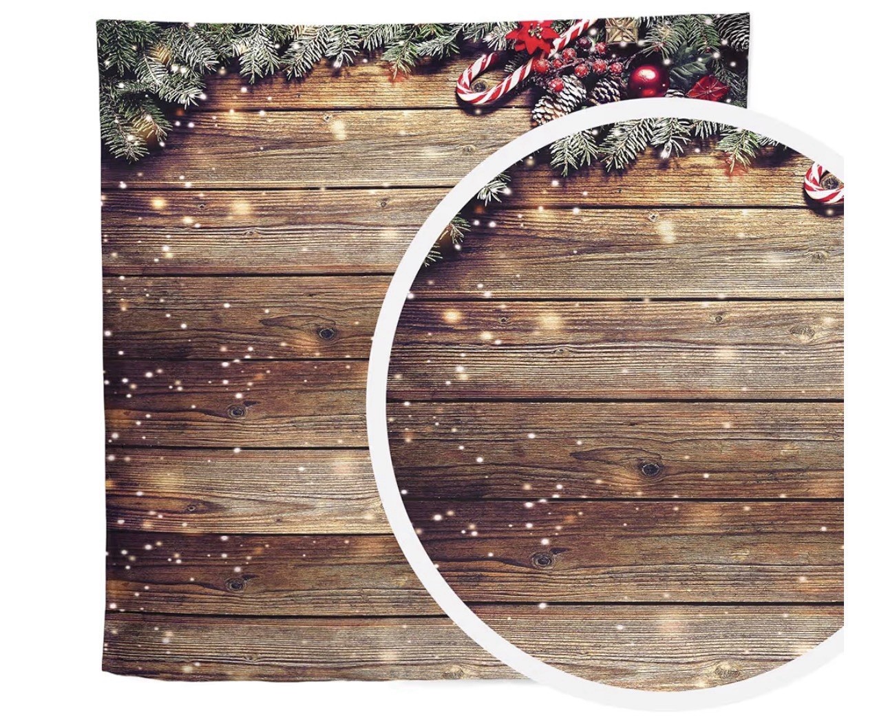 8 x 10 ft Snowflake Gold Glitter Wood Wall Holiday Photography Backdrop
