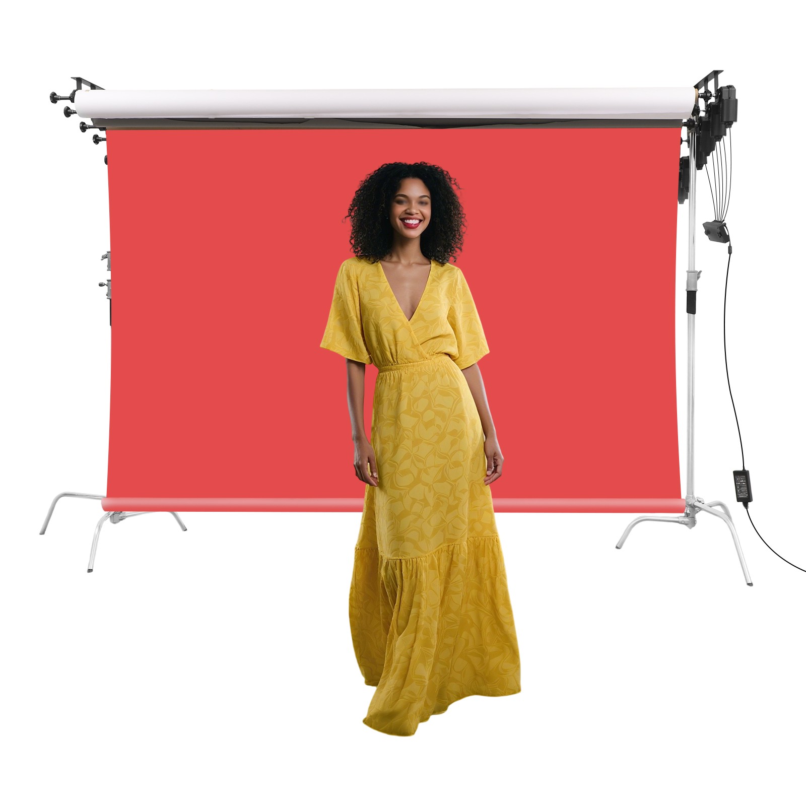 Motorized 6-Roller Backdrop Support System Wall Mount Photo Video w/ Remote