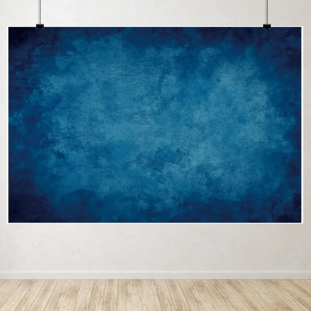 Abstract Blue Backdrop Retro Dark Photography Background 10x8ft,