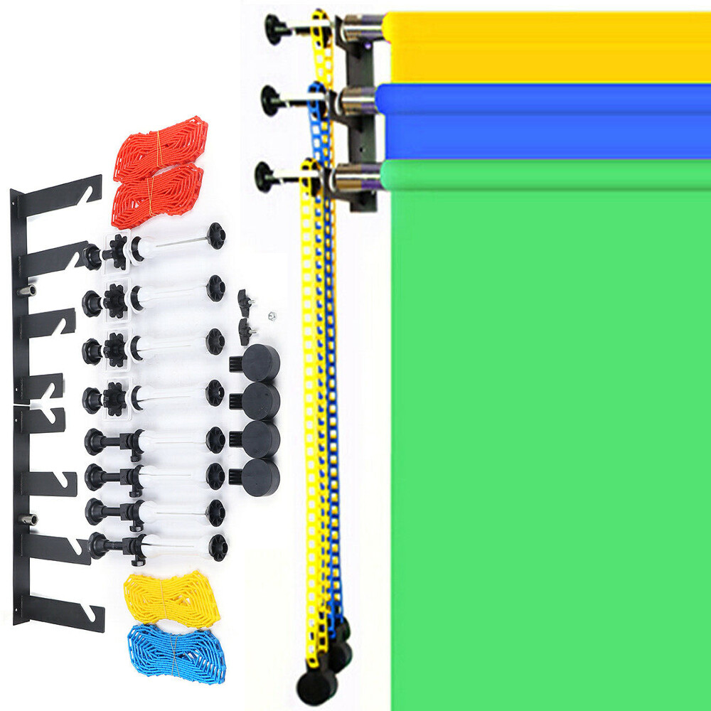 4-Roller Photography Wall Mounting Support Stand Kit Manual Background Holder US