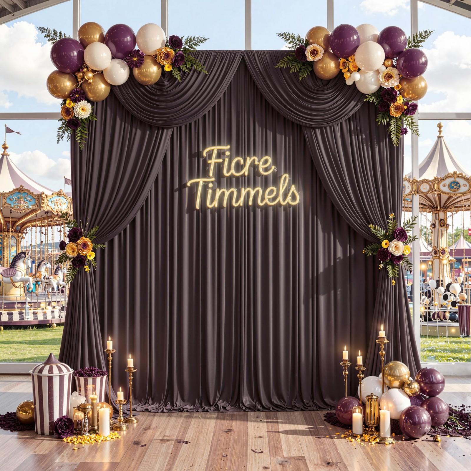50 ft x 10 Wrinkle Free Brown Backdrop 5′(W) x 10′(H), 10 panels,
