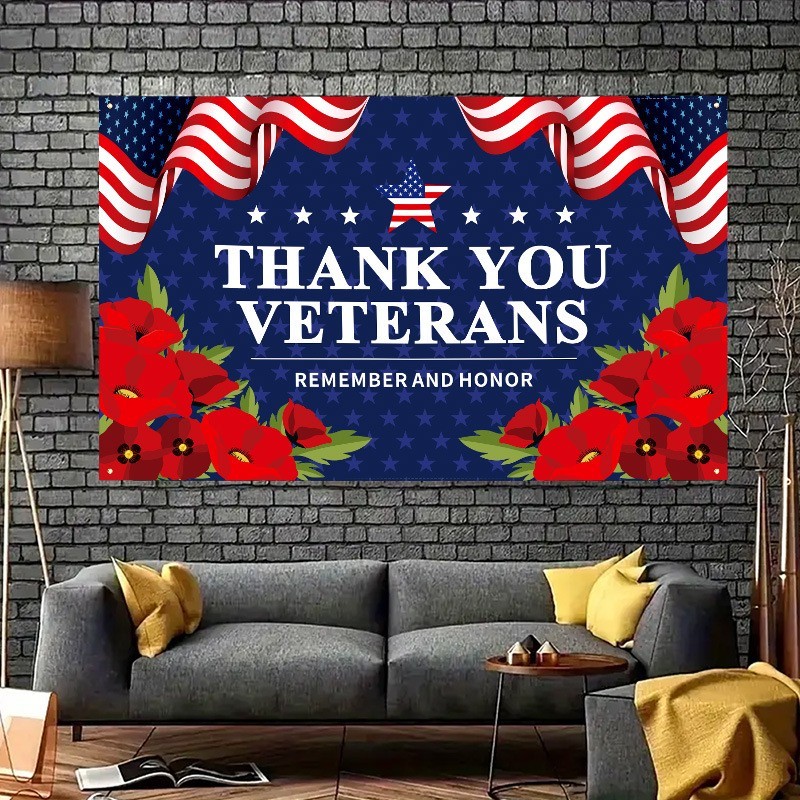 Custom Banner Backdrop Cloth for US Veterans Day Decorations 180*115cm