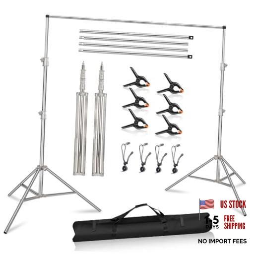 Photo Backdrop Stand 8.5 x10Ft Stainless Steel Heavy Duty Back Drop 8.5 x 10 Ft
