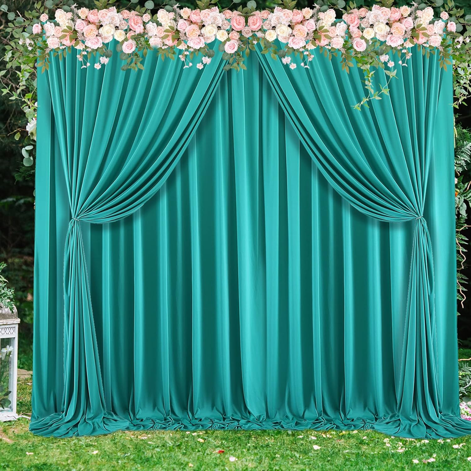 10 Ft X 20 Ft Wrinkle Free Turquoise Backdrop Curtain for Parties, Thick Polyest