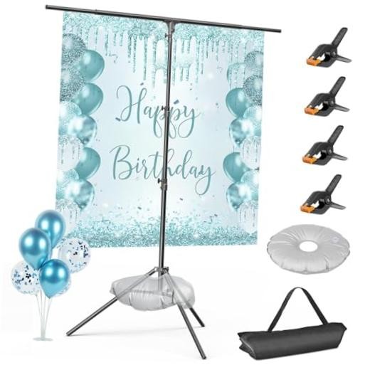 T Shape Backdrop Stand Adjustable Green Screen Photo Banner Holder 8.5x5ft