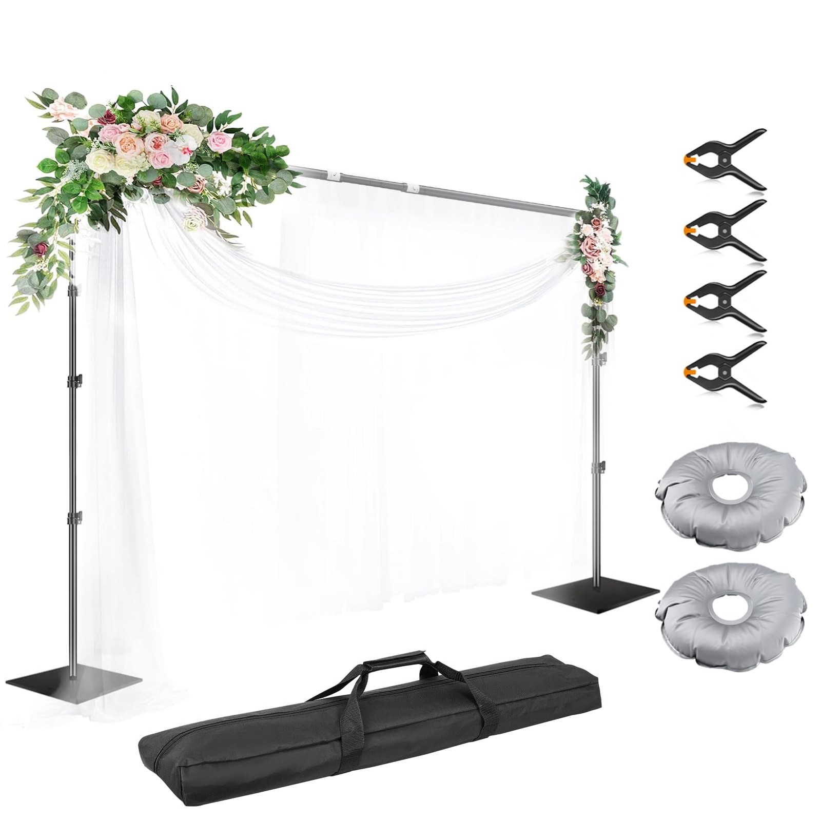 EMART Backdrop Stand, 10x10ft Width Adjustable Photography 10x10ft, Black