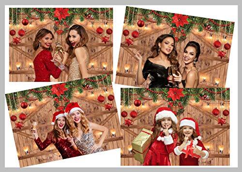 7x5FT Christmas Backdrop New Year Party Background Barn Door Backdrop 7x5ft