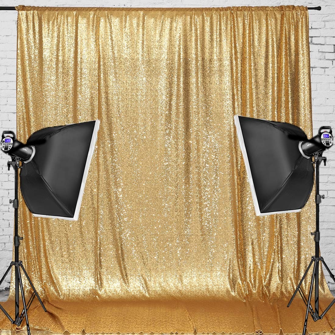 8×8 Ft New Gold Sequin Backdrop Curtain Party Festival Wedding Photography