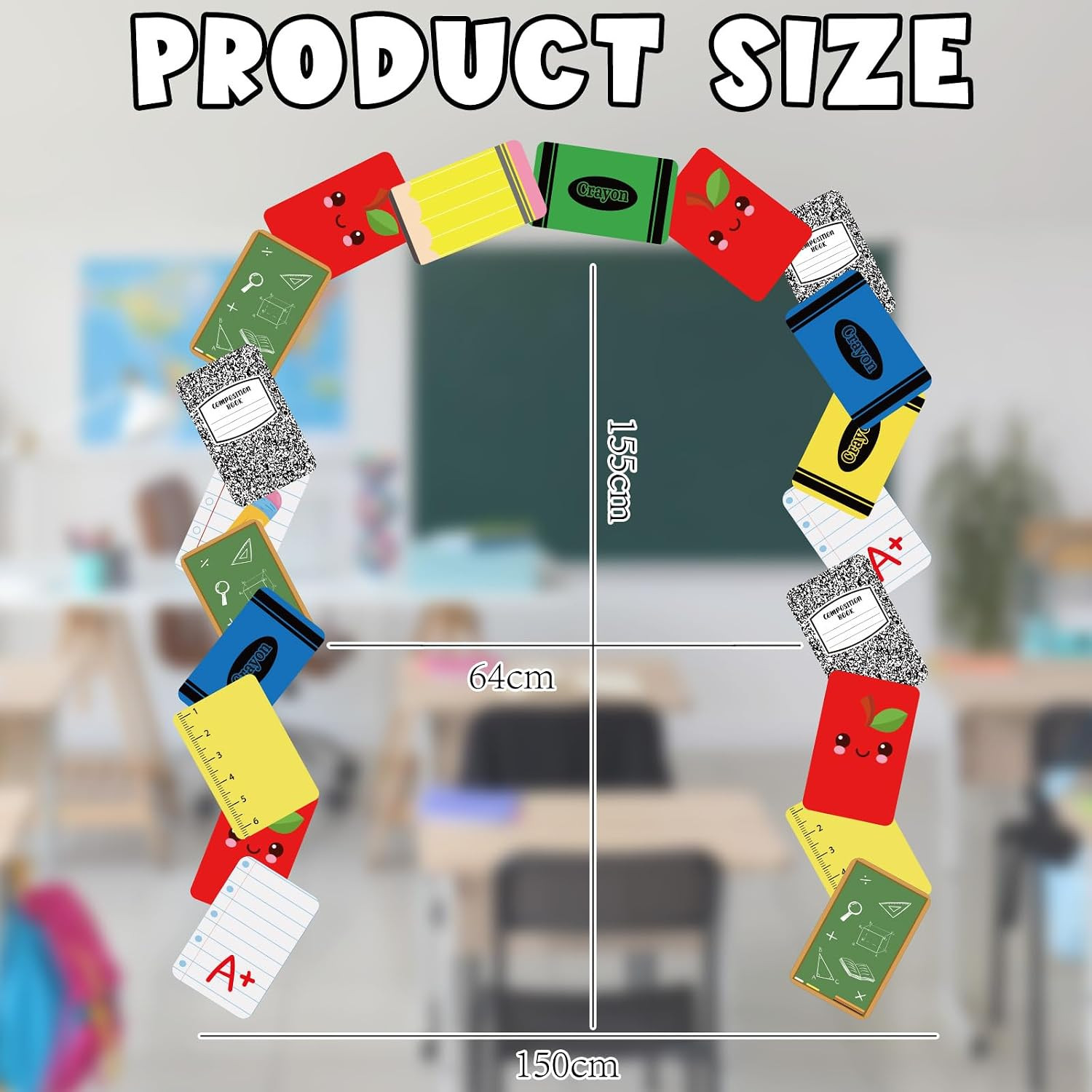 6.5Ft Back to School Arch Backdrop First Day of School Pencil Apple Rule Composi