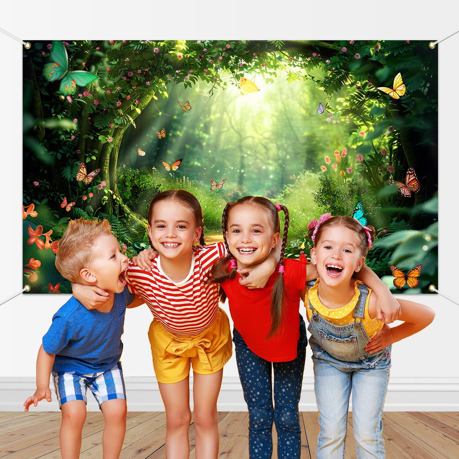 Mocsicka Enchanted Forest Backdrop Fairy Magic 70.8×43.3 inch, Green