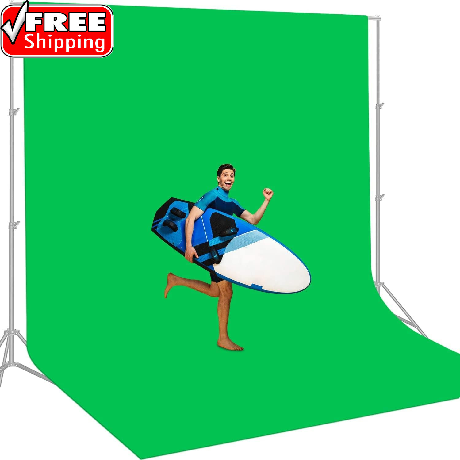 12 X 10 FT Large Green Screen Backdrop for Photography, Greenscreen Background f