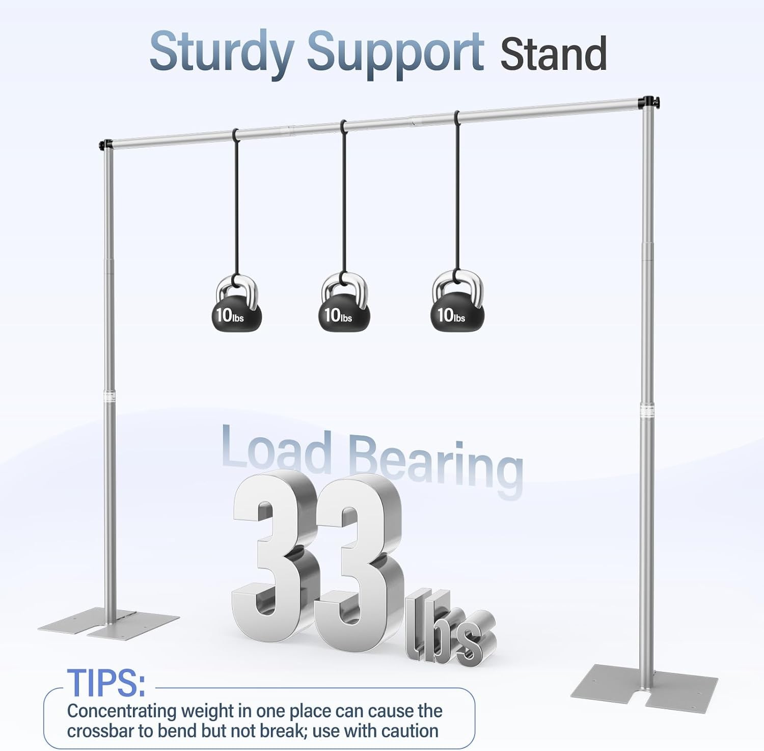 Photo Backdrop Stand Heavy Duty 10x10ft Adjustable Pipe Drape Kit