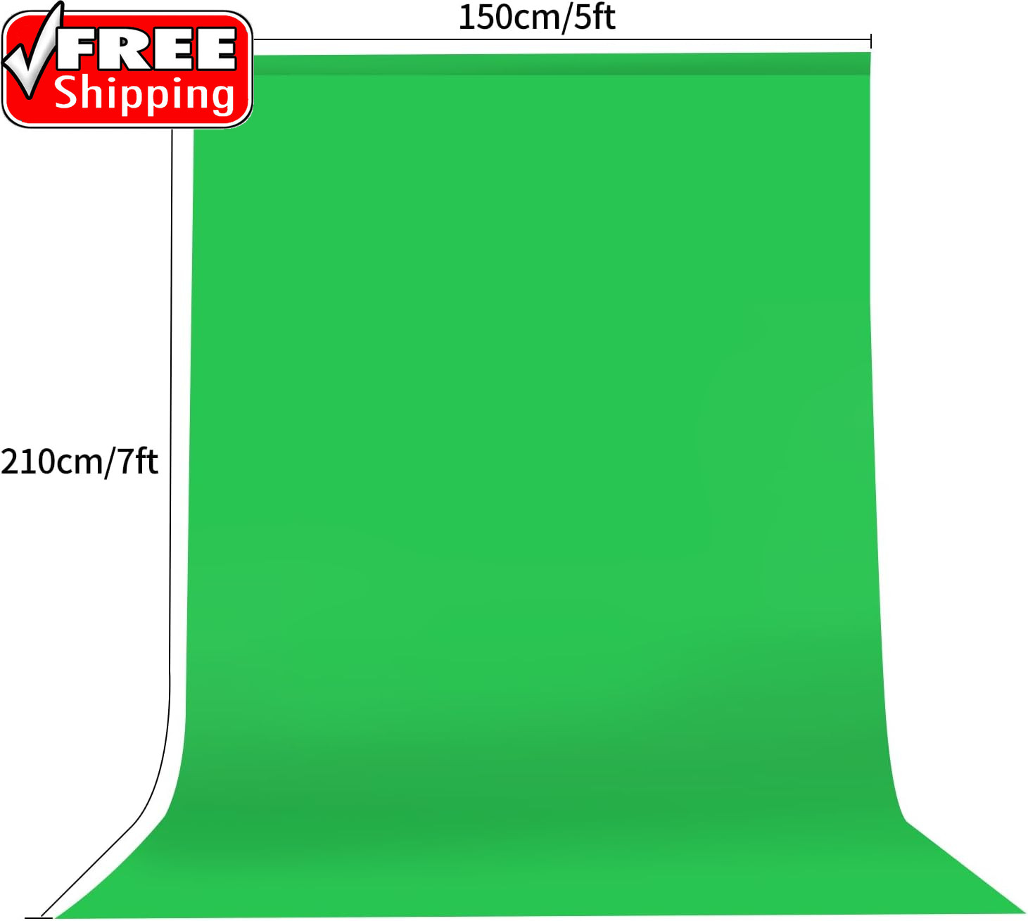 Green Screen Backdrop, 5X7 Ft Photography Chroma Key Greenscreen Background Shee