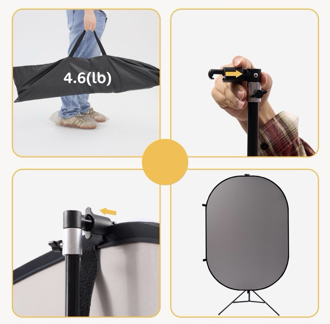 Kata 8.5ft Collapsible Backdrop Adjustable Stand For Self Tape Backdrop Pop Up.