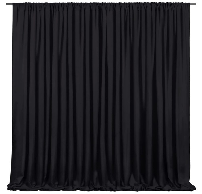 Black Backdrop Curtains 8 Panels 5ft x 10ft Polyester Photo Drapes