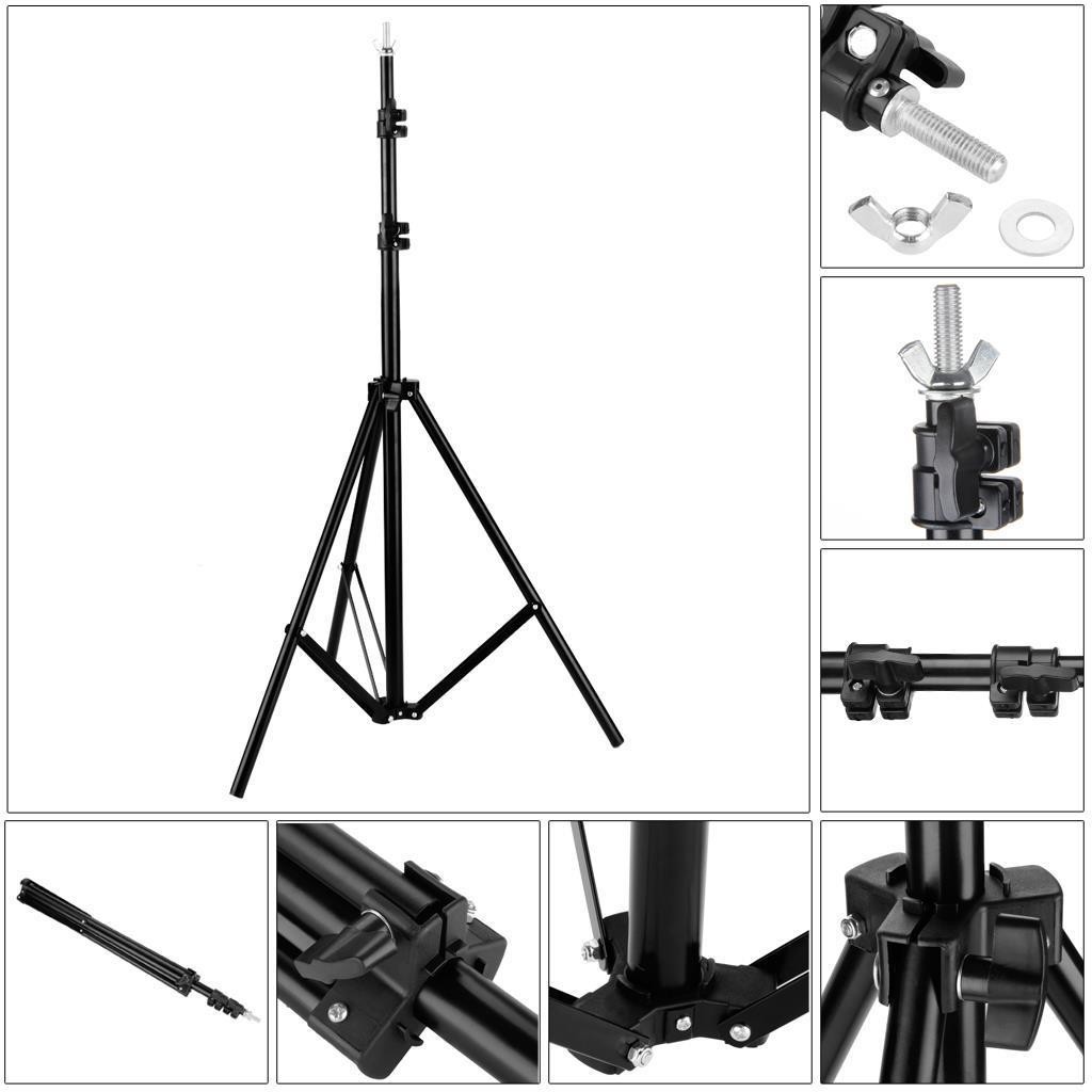 Adjustable Studo Backdrop Stand Kit Background Support System Tripod Kit w/Case
