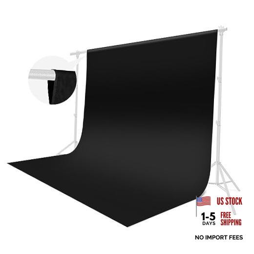 Backdrop Photo Backdrop Curtain for Photoshoot, Pure Photographic 10x10ft Black