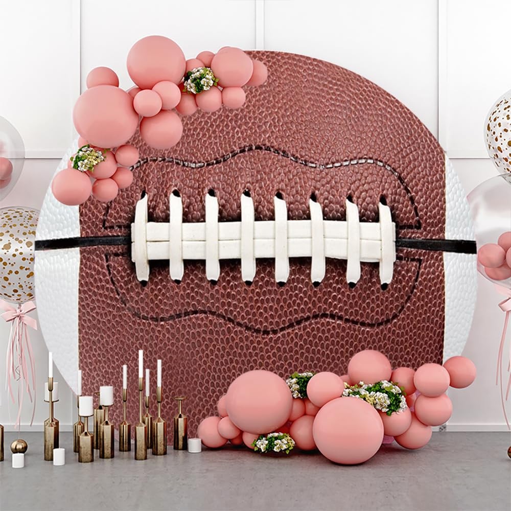 Diameter 5ft Rugby Round Backdrop Cover Football Touchdown Sports Theme Circl…