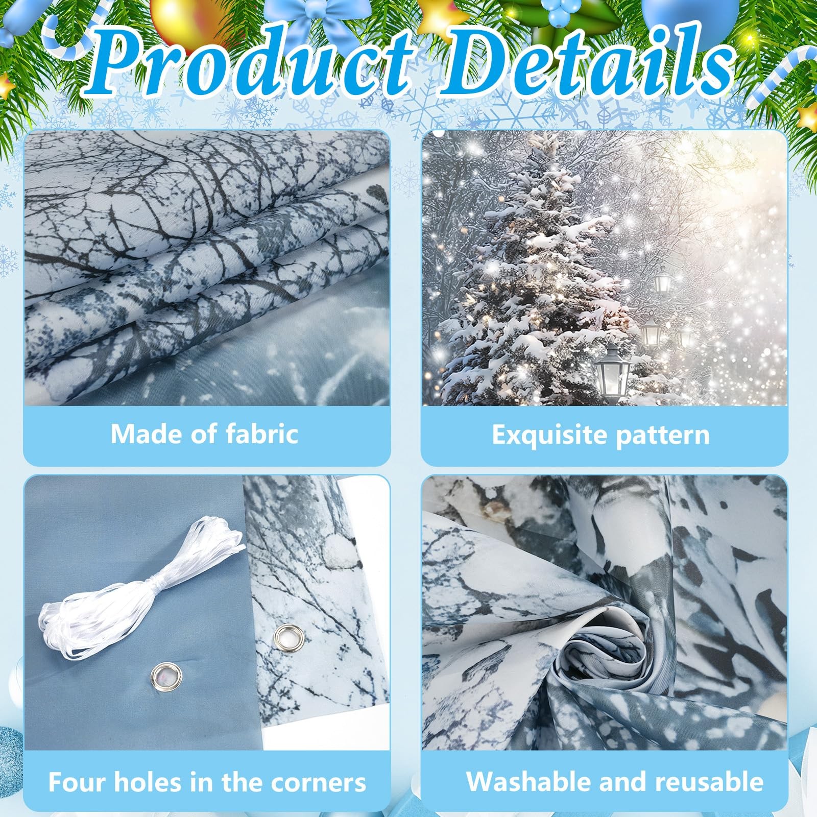10x8FT Winter Forest Scene Photography Backdrop Snowy Forest Landscape Backgr…