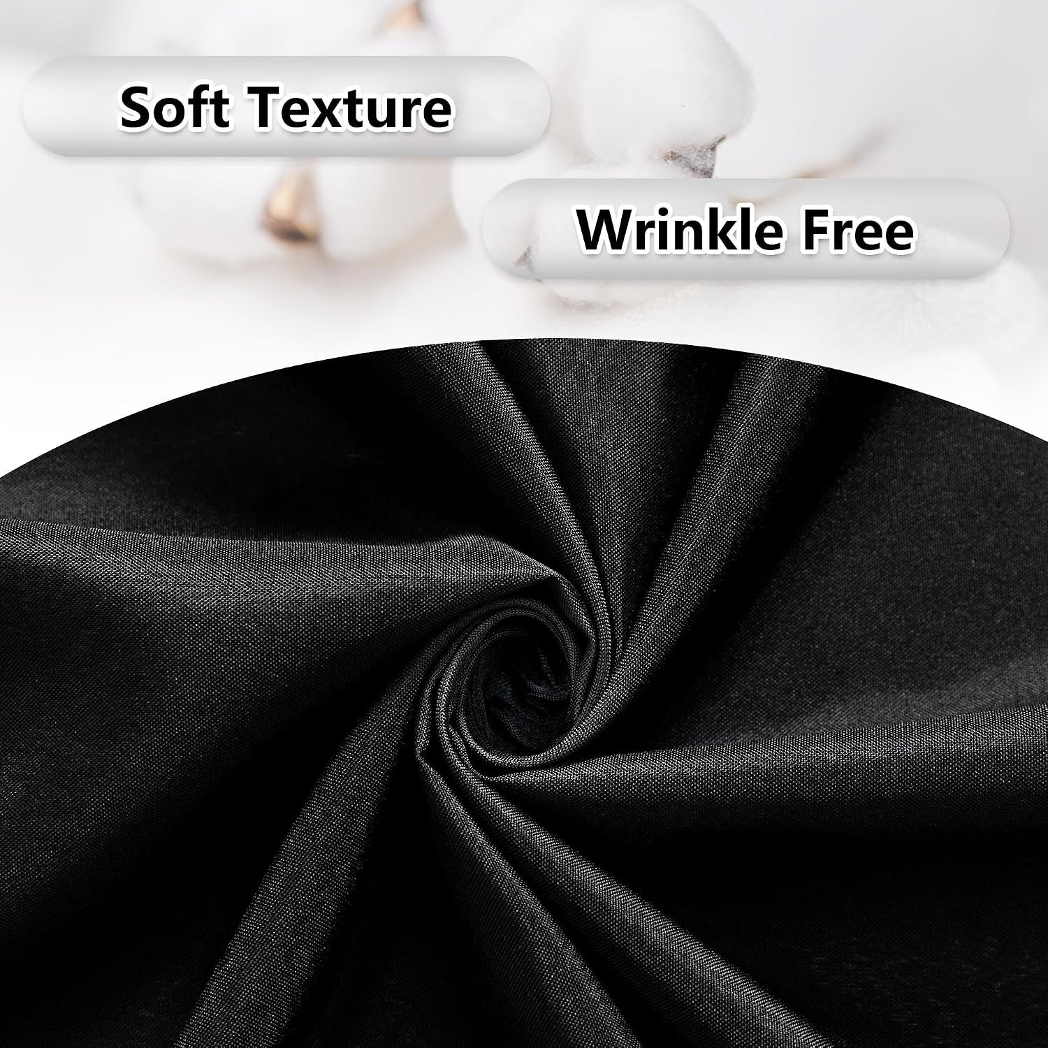 Black Backdrop Curtains for Parties – 10Ft X 8Ft Party Photo Background Curtain