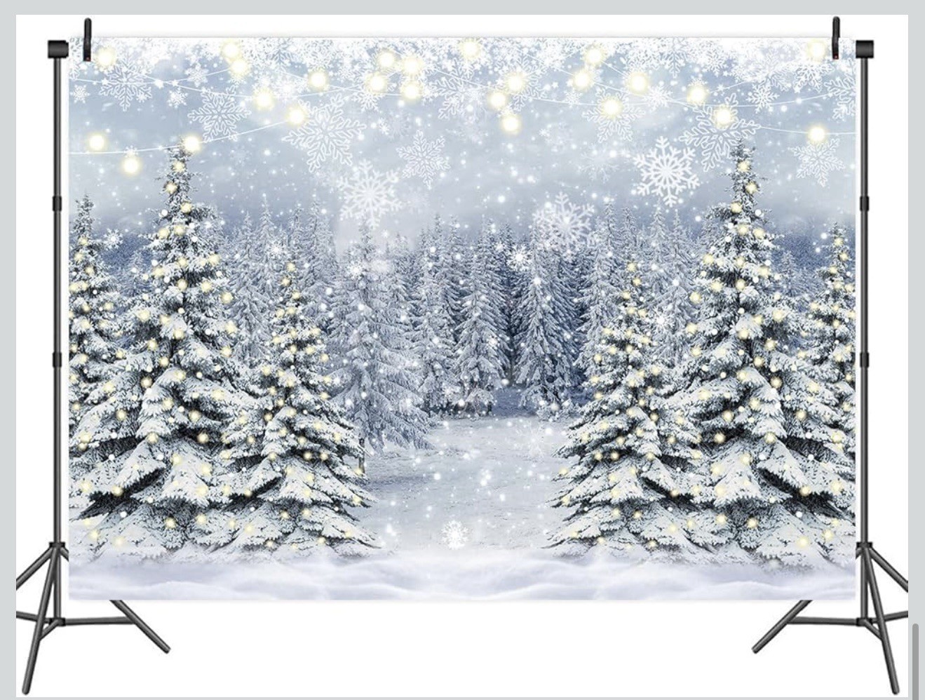 Winter Forest Photography Backdrop – Snowy Pine Tree Scene 7X5 Ft