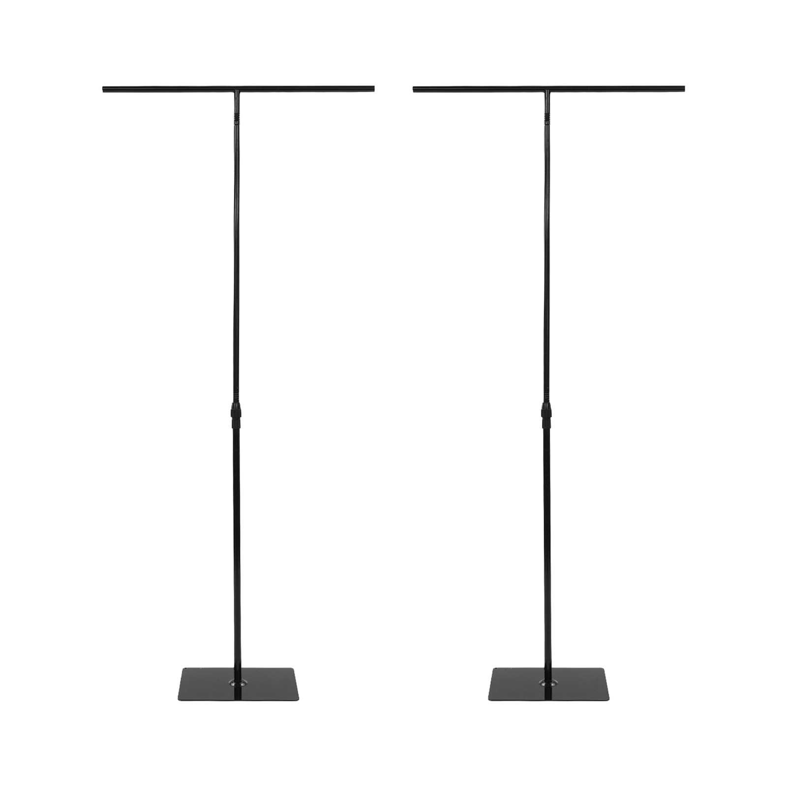 2 PCS Wedding Backdrop Stands Adjustable Height 80-240cm Backdrop Stands Black