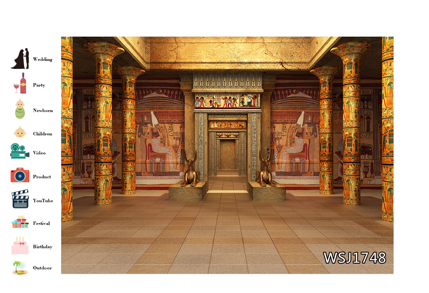 Vintage Egyptian Pyramid Mural Temple Backdrop Photo Background Studio Props