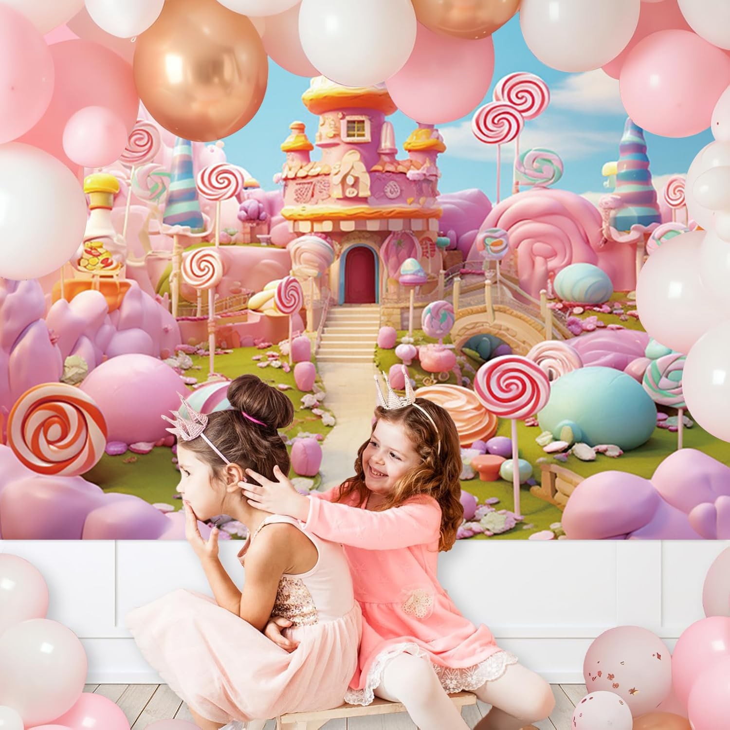 7x5ft Candyland Backdrop Fantasy Sweet Candy Castle 7x5ft, Candyland-1