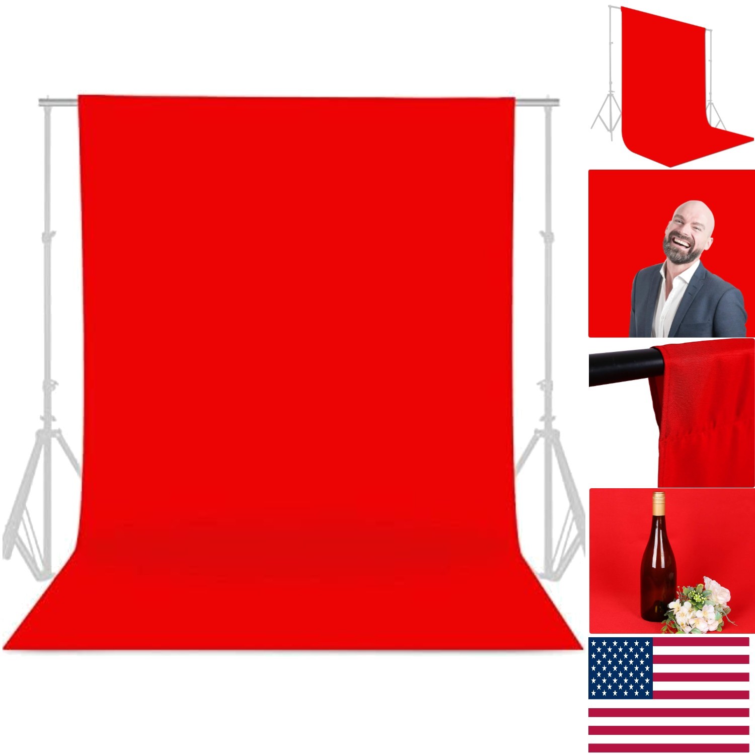 8x10ft Lightweight Red Backdrop – Perfect for Home Decor & Video Recording