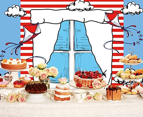 5x3ft Cartoon Window Backdrops for Photography Kids Birthday Party Background…