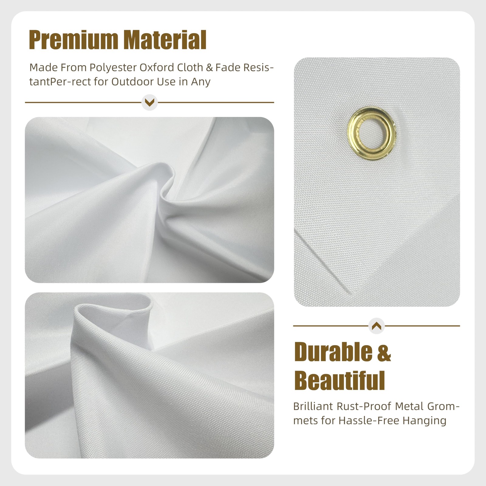 Blank DIY Banners Polyester Oxford Cloth White Banner with Hanging Rope for W…