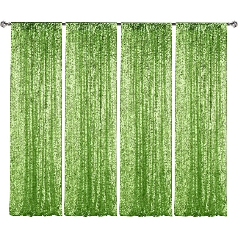 Backdrop Curtain Shiny Green Photo Booth Party Decoration Livingroom Home New