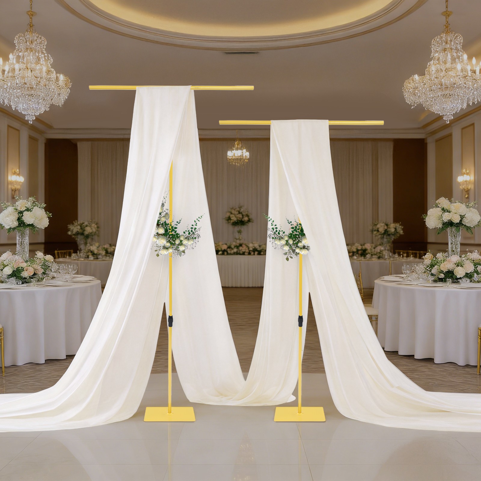 Backdrop Stands For Wedding 2 PCS Adjustable Height Backdrop Stands 80-240cm