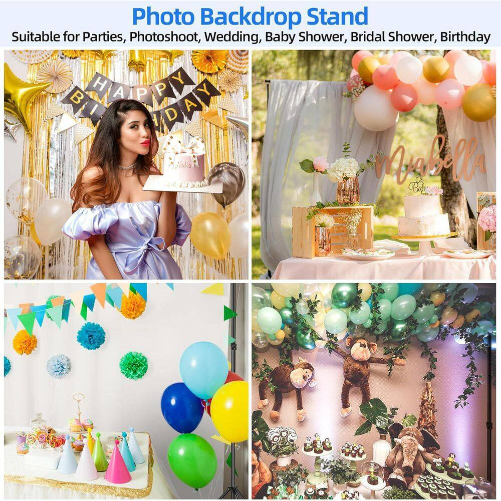84 In. X 120 In. Aluminum Adjustable Backdrop Frame Wedding Party Display Arbor