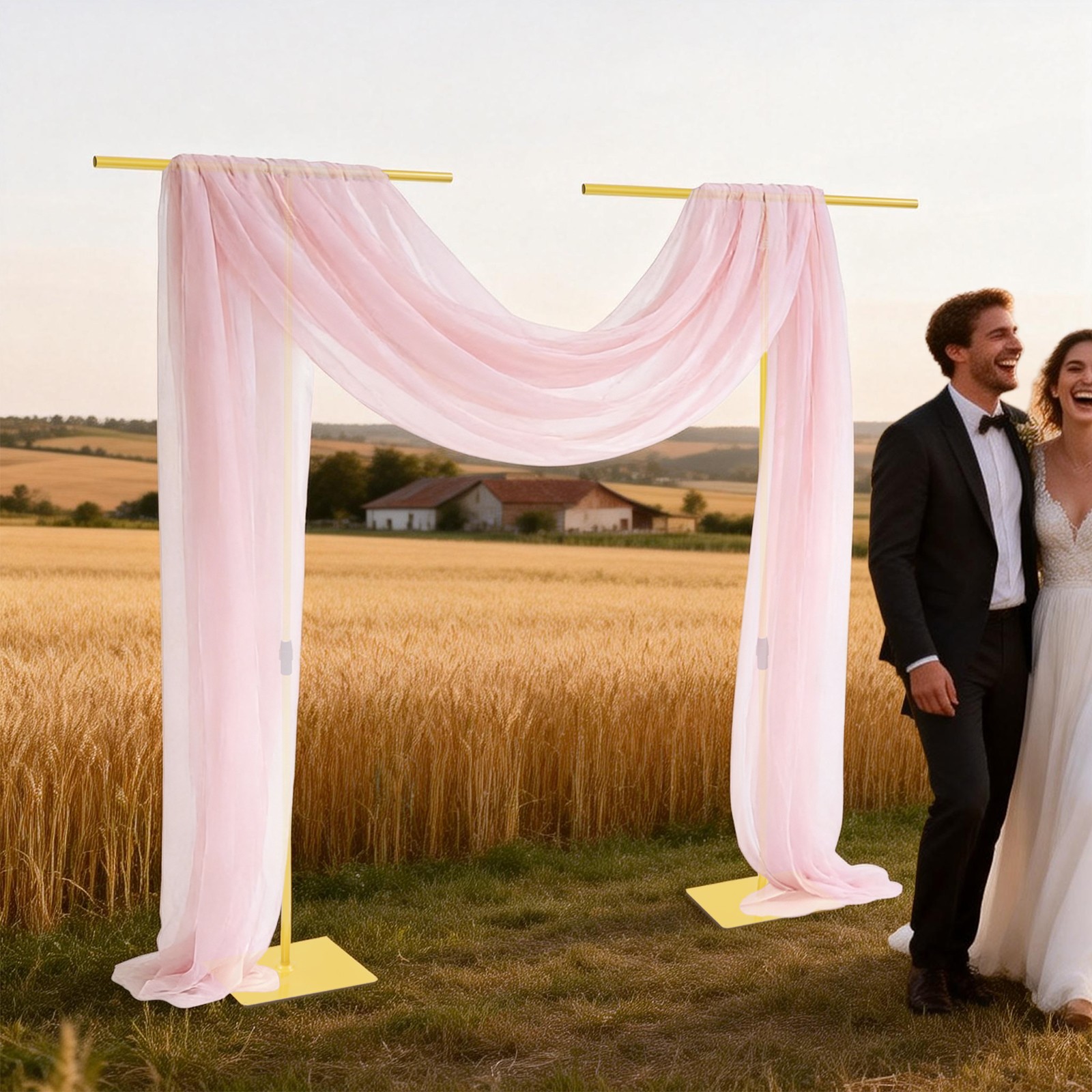 Backdrop Stands For Wedding 2 PCS Adjustable Height Backdrop Stands 80-240cm