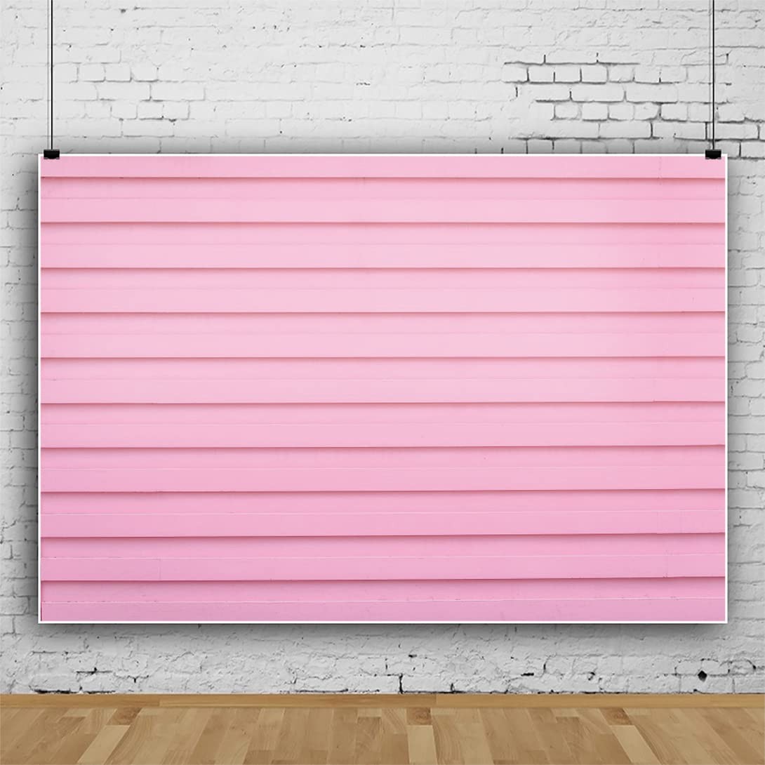 7×5 Ft Pink Wooden Photography Backdrop Polyester Striped Plank Party Prop