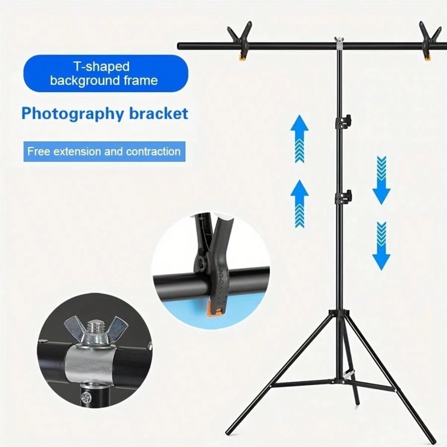 Pro Photography Green Screen Backdrop Kit Foldable Stand for Studio Live Streami