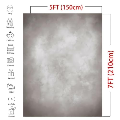 Polyester 5x7ft Retro Abstract Grey Portrait Photography Studio Photo Backdrop