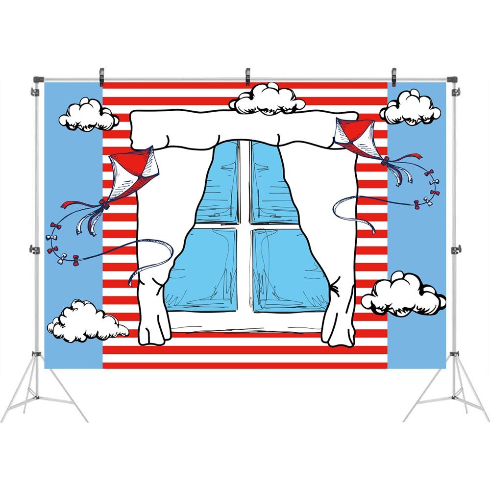 5x3ft Cartoon Window Backdrops for Photography Kids Birthday Party Background…