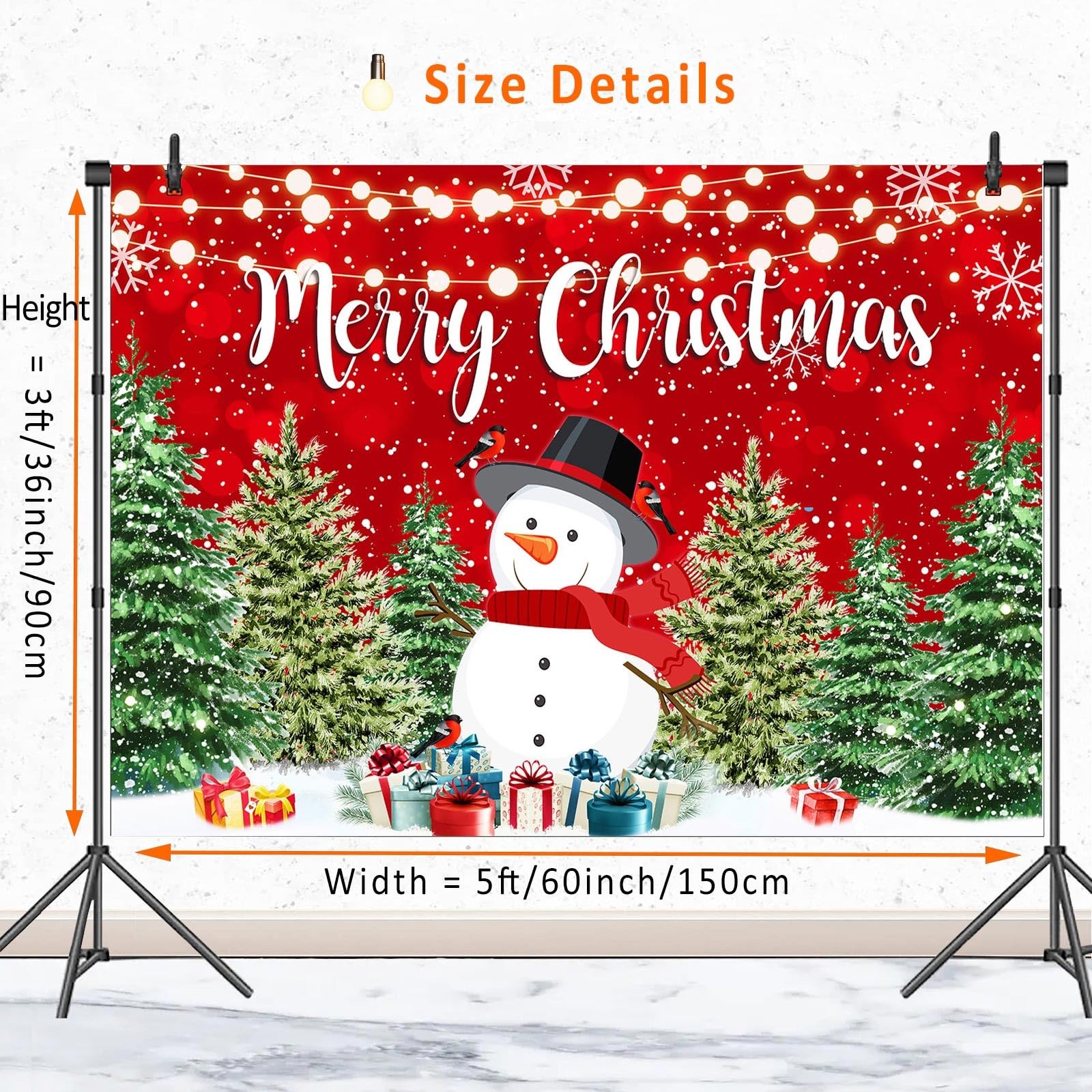 Christmas Backdrop Banner for Photography Studio Props Holiday Party Decor
