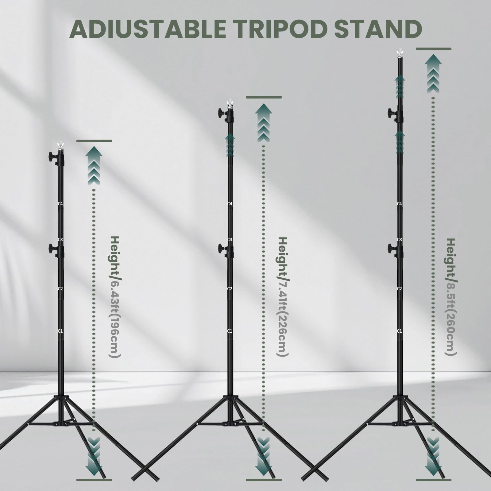 8.5×10 ft Backdrop Stand, Adjustable Back Drop Banner Stand, Photography Phot…