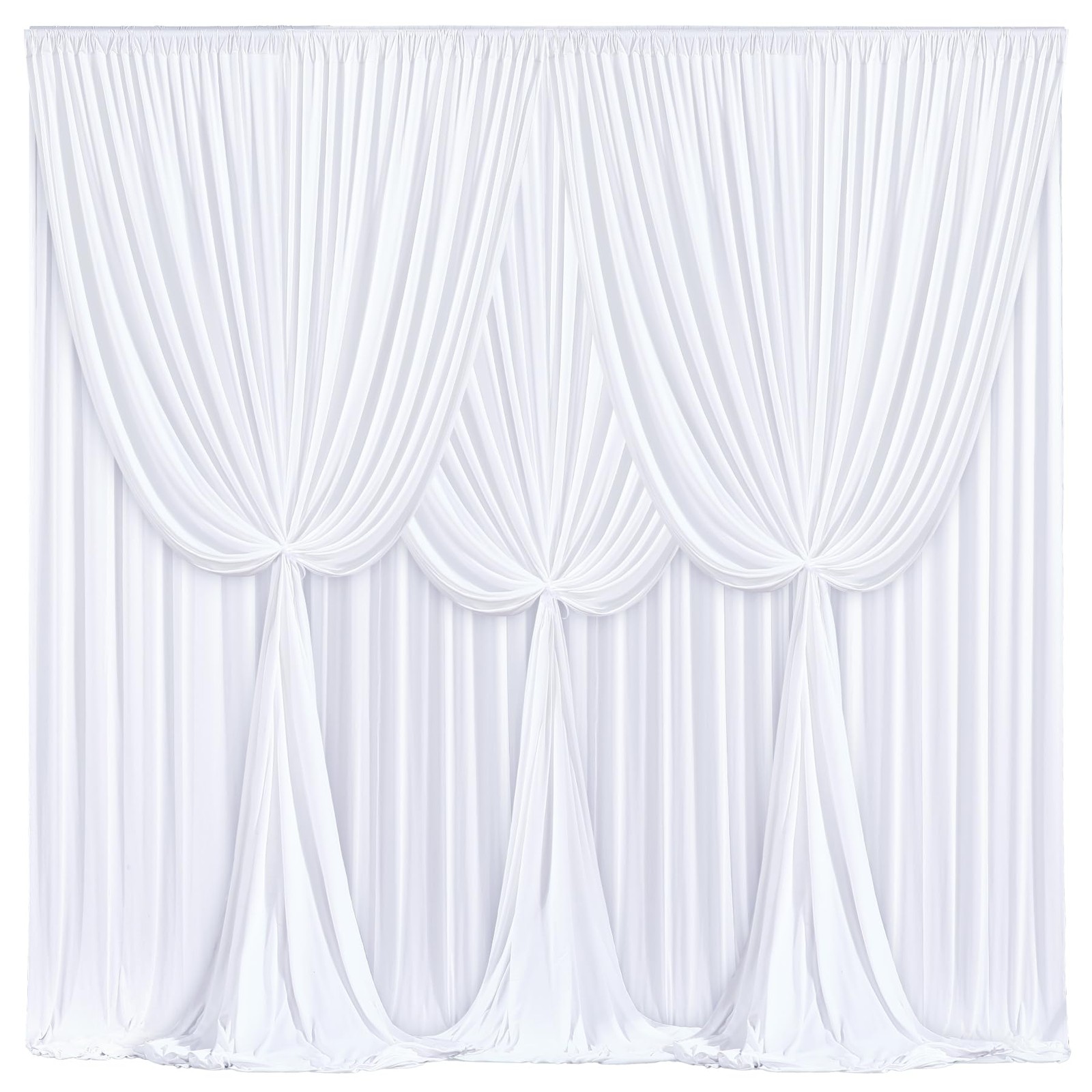 40x10FT White Backdrop Curtains for Wedding W4′ x H10′(10 Panels),