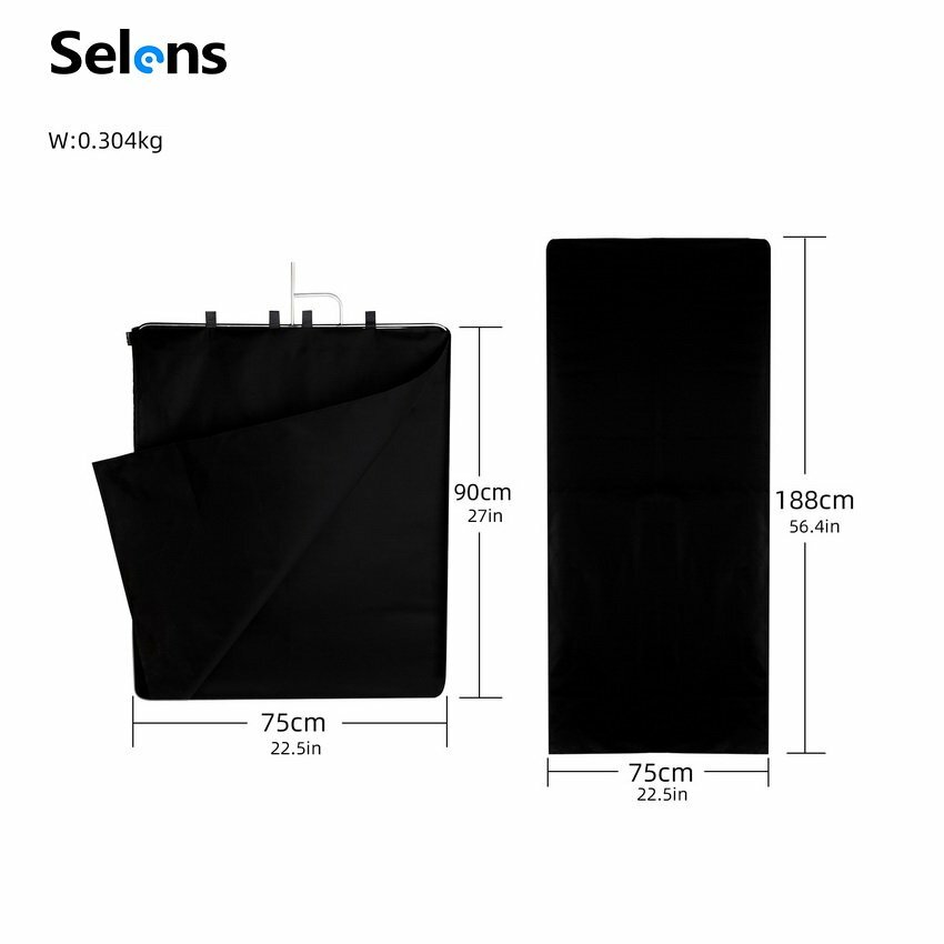 Selens 30-74″ Matte Black Floppy Cutter Fabric Flag Cloth For Panel Photo Video