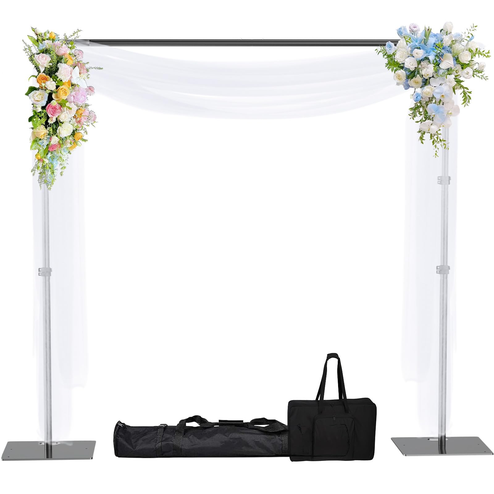 HAYOHRT 8x10ft Pipe and Drape Backdrop 10 x 8 FT, Black with Upgrade Buckle
